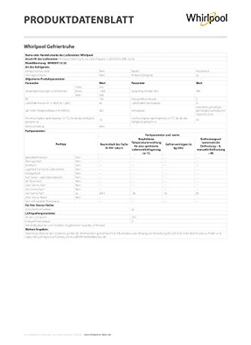 Whirlpool WHM39112 Gefriertruhe 394L A++ SuperFreeze Innenbeleuchtung Door Balance leise 42dB