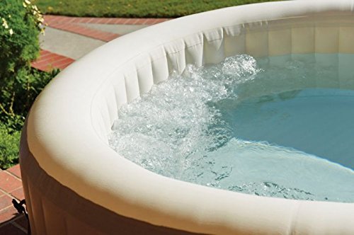 Intex Pure Spa Whirlpool aufblasbar 4 Personen – 120 Düsen, Heizung 20-40°C, Fiber-Tech, Komplettset