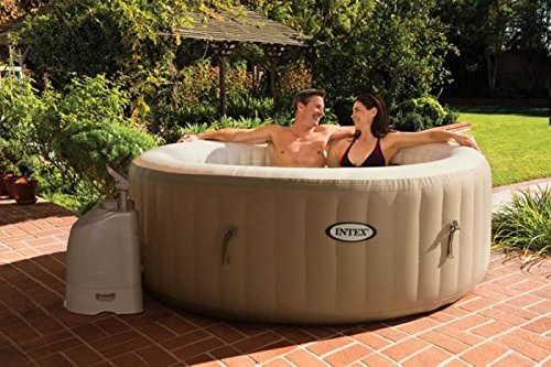 Intex Pure Spa Whirlpool aufblasbar 4 Personen – 120 Düsen, Heizung 20-40°C, Fiber-Tech, Komplettset