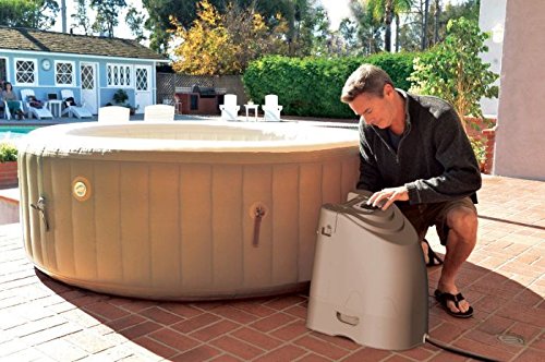 Intex Pure Spa Whirlpool aufblasbar 4 Personen – 120 Düsen, Heizung 20-40°C, Fiber-Tech, Komplettset