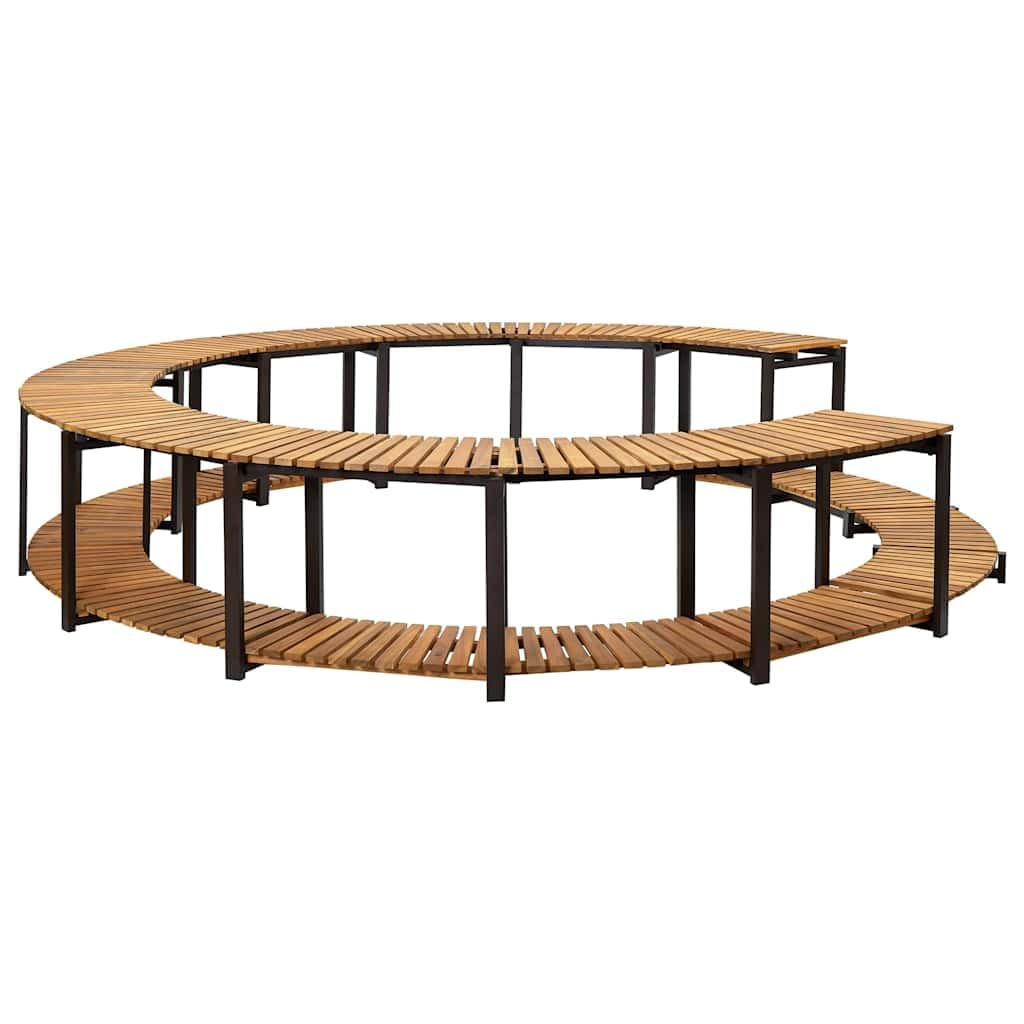 vidaXL Whirlpool Verkleidung Akazienholz Massiv 273x53cm Rund Witterungsbeständig Poolumrandung
