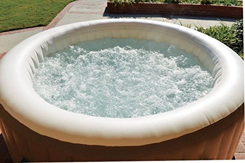 Intex Pure Spa Whirlpool aufblasbar 4 Personen – 120 Düsen, Heizung 20-40°C, Fiber-Tech, Komplettset