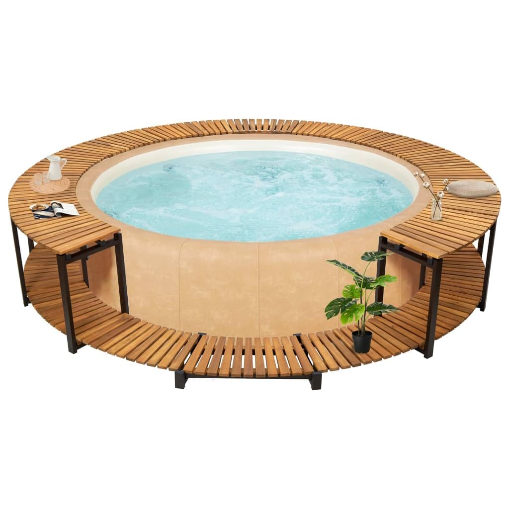 Willood Whirlpool Verkleidung Rund Ø273cm Akazienholz Massiv wetterbeständig für aufblasbare Pools