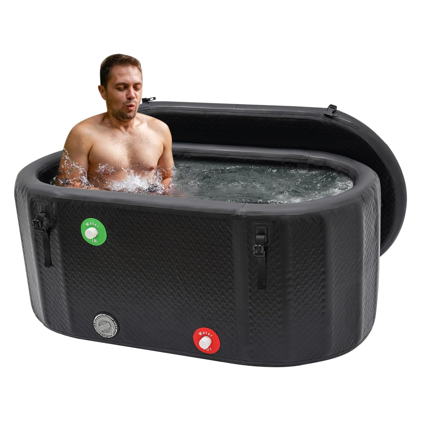 Aufblasbare Eisbadewanne 275L CAIHAOA – Cold Plunge Tub mit Deckel & Pumpe für Kältetherapie
