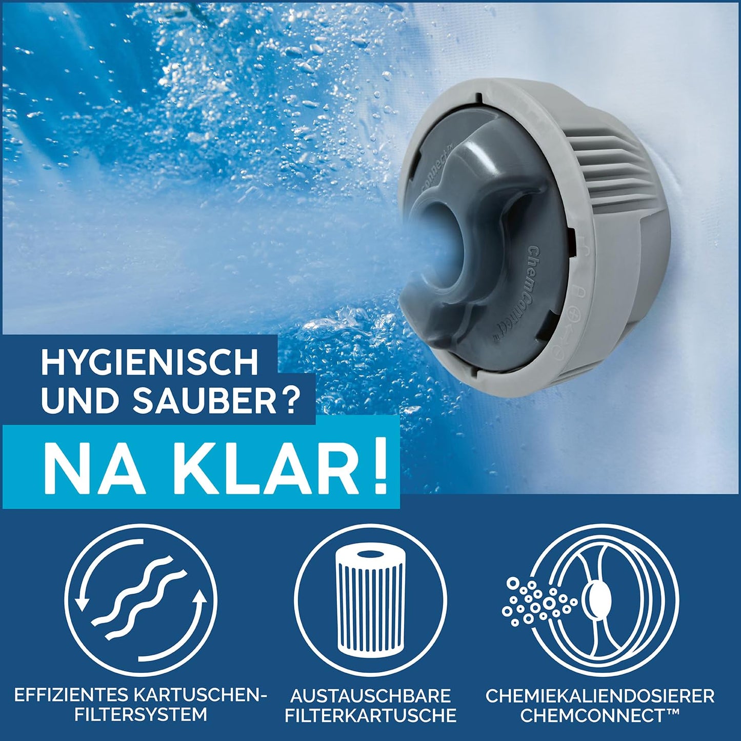 Bestway LAY-Z-SPA St. Lucia Whirlpool Ø170cm – 2-3 Pers., 110 AirJets, Frostwächter, ganzjährig