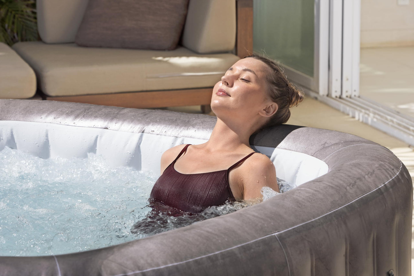 Bestway Lay-Z-Spa Rome Whirlpool 180x180cm – 6 Personen, 140 AirJet-Düsen, App-Steuerung, Heizung