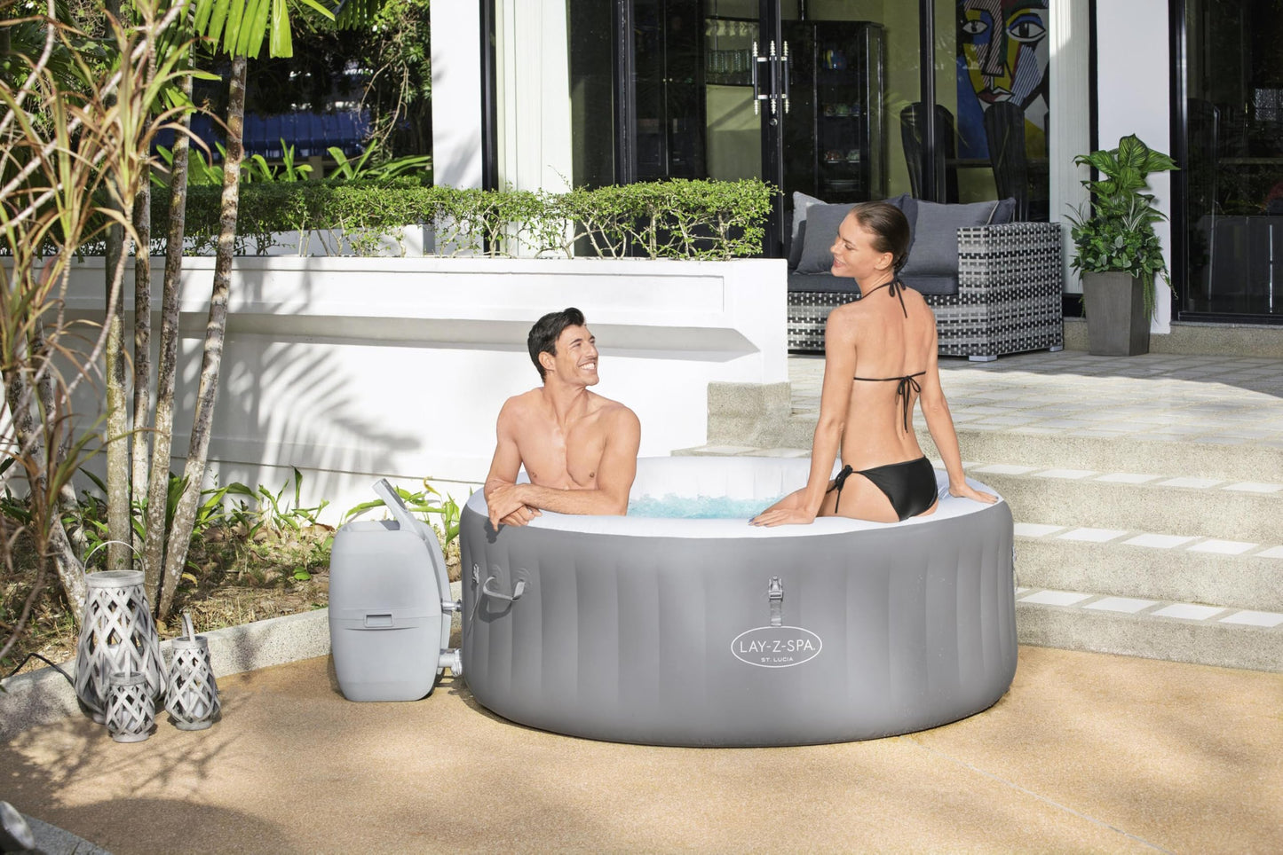 Bestway LAY-Z-SPA St. Lucia Whirlpool Ø170cm – 2-3 Pers., 110 AirJets, Frostwächter, ganzjährig